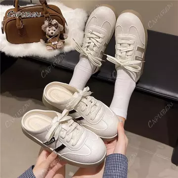CAPUBEW Lady Flat Bottom Dép chống trượt thoải mái Phụ nữ nửa dép Một chân đi dép lười Dép thường nhẹ#01