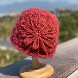PURECOTTON0 Mũ Len Dệt Kim Retro Handmade, Thoáng Khí Phù Hợp Xu hướng Thời Trang