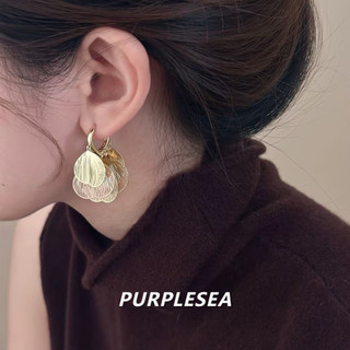Bông Tai Lá Bạch Quả Rỗng Phong Cách Hàn Quốc, Thiết Kế Phóng Đại Lá Mắt Dây Chuyền - Đơn Giản & Thời Thượng