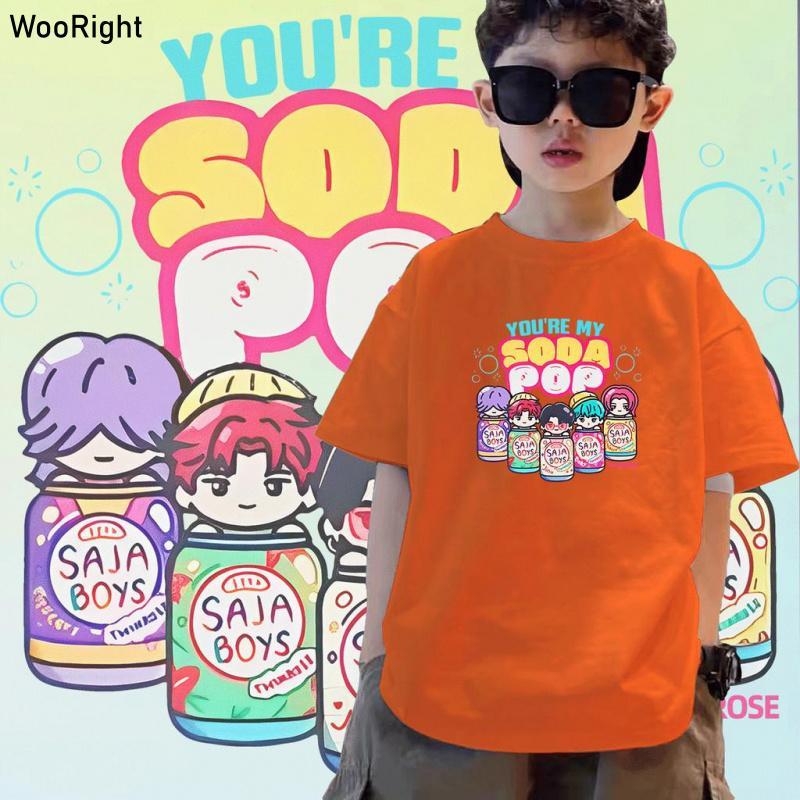 Soda Pop Sa Ja Boys, 100~150cm, áo nhỏ, mềm cotton, thoải mái, Form tăng size