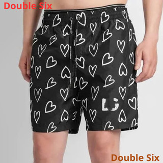 Quần Short Dê Gà Trái Tim .Double - Six. Quần Đùi Gió Dày Dặn Dáng Rộng.