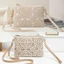 Túi dệt rỗng PYCOU, Túi đi biển Boho hình chữ nhật bằng da PU, Túi đeo chéo dây kéo phong cách Bohemian Trang phục kỳ nghỉ