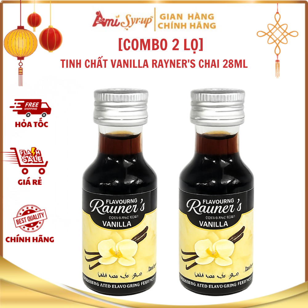 [Combo] Tinh Chất Vanilla Rayner's Chai 28ml, Tinh Chất Tạo Hương Và Vị Vani Cho Làm Bánh Và Pha Chế