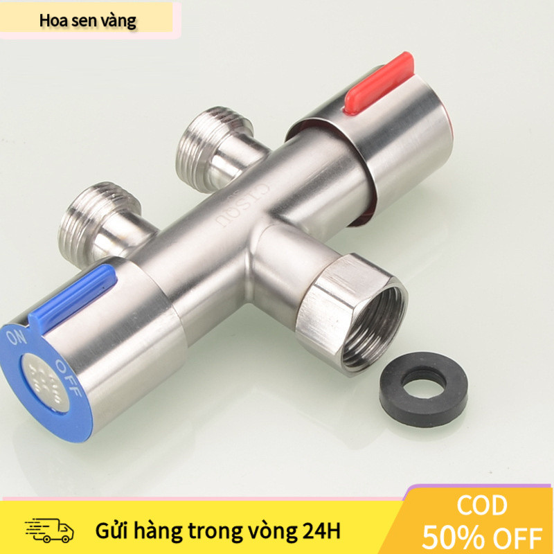 【COD】Bộ chia nước 2 cổng inox 304 phi 20mm nối vòi nước chậu rửa, thiết kế chắc chắn, chống rỉ sét hiệu quả