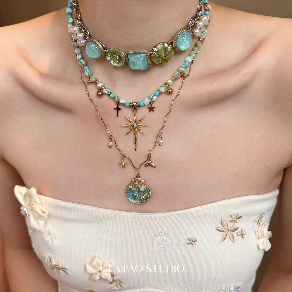 Iris - Ngôi Sao Hạt Xếp Chồng, Phong Cách Trung Quốc, Chuỗi Cổ Ngắn Cá Tính