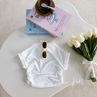 A30-[tomnaukids] Áo cộc tay cổ hến ĐÍNH ĐÁ bé gái cực sang - Size 8-35Kg