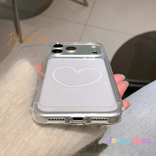Ốp Lưng Cho IPhone 17 16 11 15 13 14 12 Pro Max 17AIR 15 7 8 Plus X XR Max Bìa mềm trong suốt trái tim tình yêu đơn giản