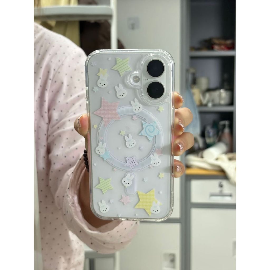 BANCA sao Miffy thỏ cho iPhone1617promax hút từ trường hợp iPhone15141312