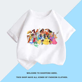 Áo thun thường ngày in hình công chúa Disney dành cho bé gái, kiểu dáng đa năng.