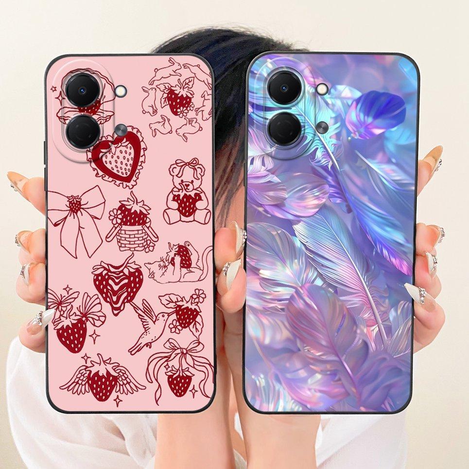 Ốp Lưng Mềm Silicon Lỏng Cho Tecno Spark GO 3 GO3 KN3 Ốp Điện Thoại Sang Trọng Nữ Tính Hoa Bướm Nơ Tranh Vỏ