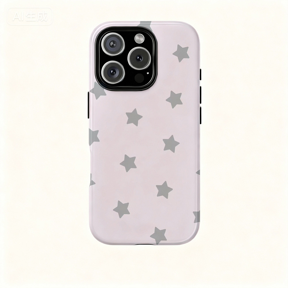 Họa tiết ngôi sao màu hồng nhạt đơn giản Thích hợp cho iPhone 17Promax 16Pro 15 11 12 13 14 xs XR 17Air Vỏ cứng hai lớp chống sốc ZJZC trọn gói