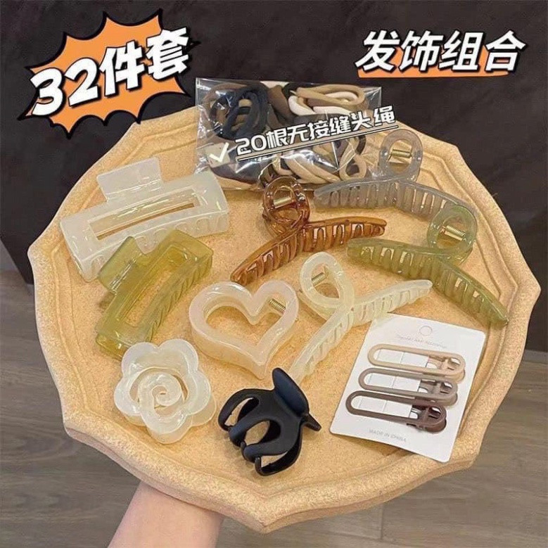 Kẹp tóc Set 67 và 80 chi tiết  càng cua phong cách hàn quốc cho các nàng,Chun buộc tóc,Dây buộc tóc nữ [Freeship]