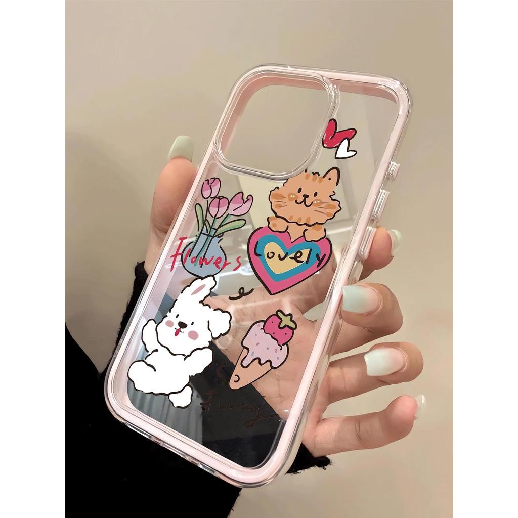 Người yêu đáng yêu cho 16 trường hợp iPhone 17Air 3 trong 1 bezel 14 13 11Pro