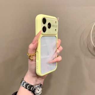Ốp điện thoại di động trong suốt khung màu sắc nâng cao cho iPhone17 16 15 14 13 Pro Max bảo vệ camera chống sốc chống rơi mặt sau cứng