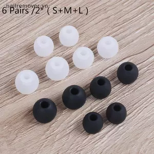 6 Cặp tai nghe nhét tai cao su silicon S/M/L phổ thông mới