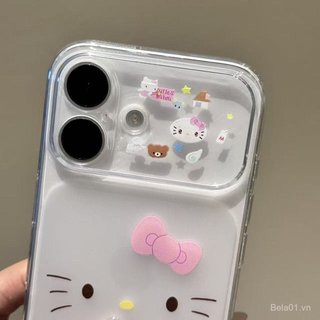 Ốp Điện Thoại Thích Hợp Cho iPhone Hồng KT Cat Cửa Sổ Lớn Thay Đổi Ngay Lập Tức Đến 17 Thích Hợp Cho iPhone17promax Ốp Điện Thoại 16 15 14p Chống Sốc 12 Mềm Bảo Vệ SG10