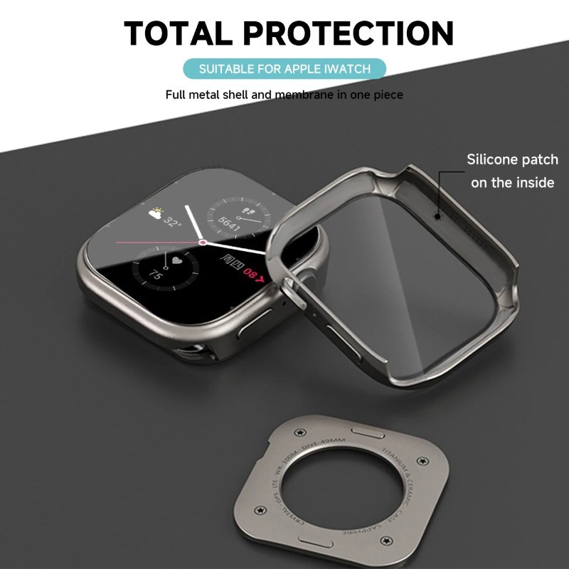 Ốp Lưng Kim Loại Cho Apple Watch Series11 / 10 46mm 42mm Ultra 3 / 2 / 1 49mm 9 8 7 6 SE 45mm 44mm