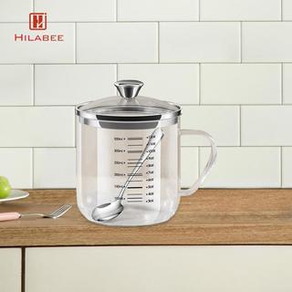 Cốc đo thủy tinh có nắp đậy, cốc uống nước, cốc có borosilicate cao