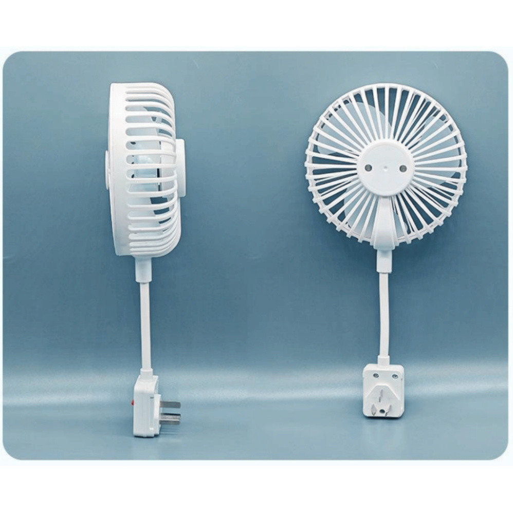 Quạt Treo Tường Nhà Bếp Nhà Tắm Có Lồng Xoay 360 Độ Toả Hương Quạt Mini Cắm Điện Nhà Bếp