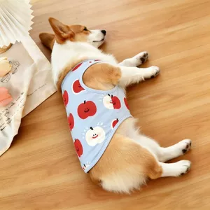 Quần áo cho chó cưng Màu đỏ táo trắng táo xanh nhạt Áo Vest Corgi Chó cỡ vừa tươi thoải mái