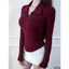 Áo Thun Nữ Tay Dài Ôm Body Cổ Bẻ Phối Khoá Kéo Dáng Vạt Bầu Cotton nhuyễn M270577
