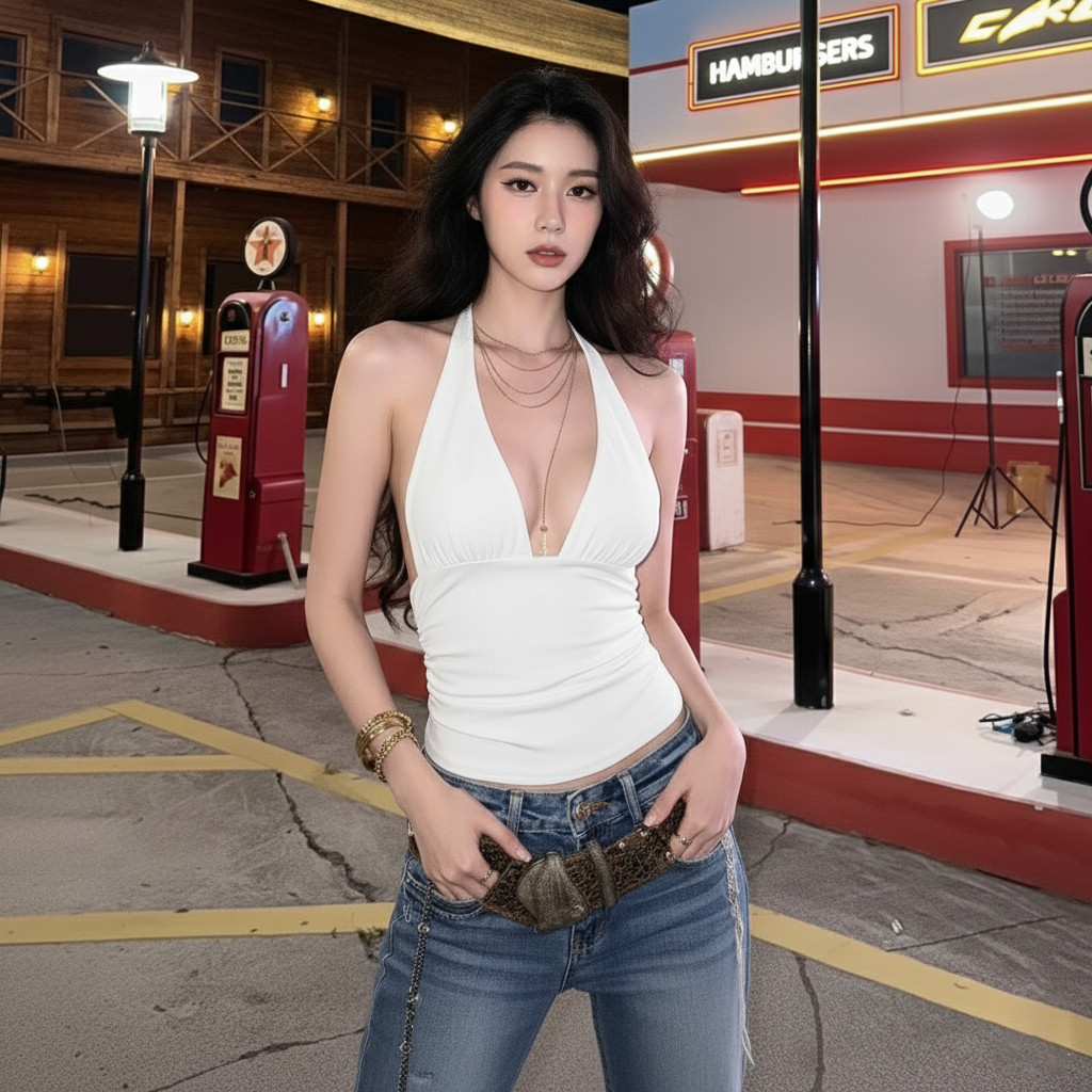 Áo Nữ Cổ Yếm Hở Lưng  Phong Cách Goi Cam A5133822