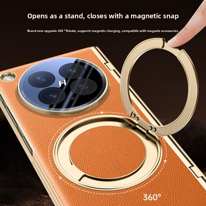 Da Từ Tính Xoay Được Kim Loại Dành Cho OPPO Find N6 Chân Đế Trục Trung Tâm Kính Cường Lực Phim Bảo Vệ Slim Cover