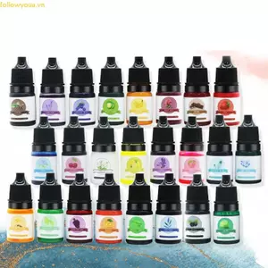 Fol 24 Màu Thuốc Nhuộm Colorant Set Slime Trang Sức Làm Da An Toàn Chất Lỏng Nhựa Sắc Tố