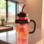 Bình Đựng Nước Hoạt Hình Kèm Ống Hút 1300ML, Bình Nước Có Quai Cầm Dễ Thương Cho Bé & Người Lớn