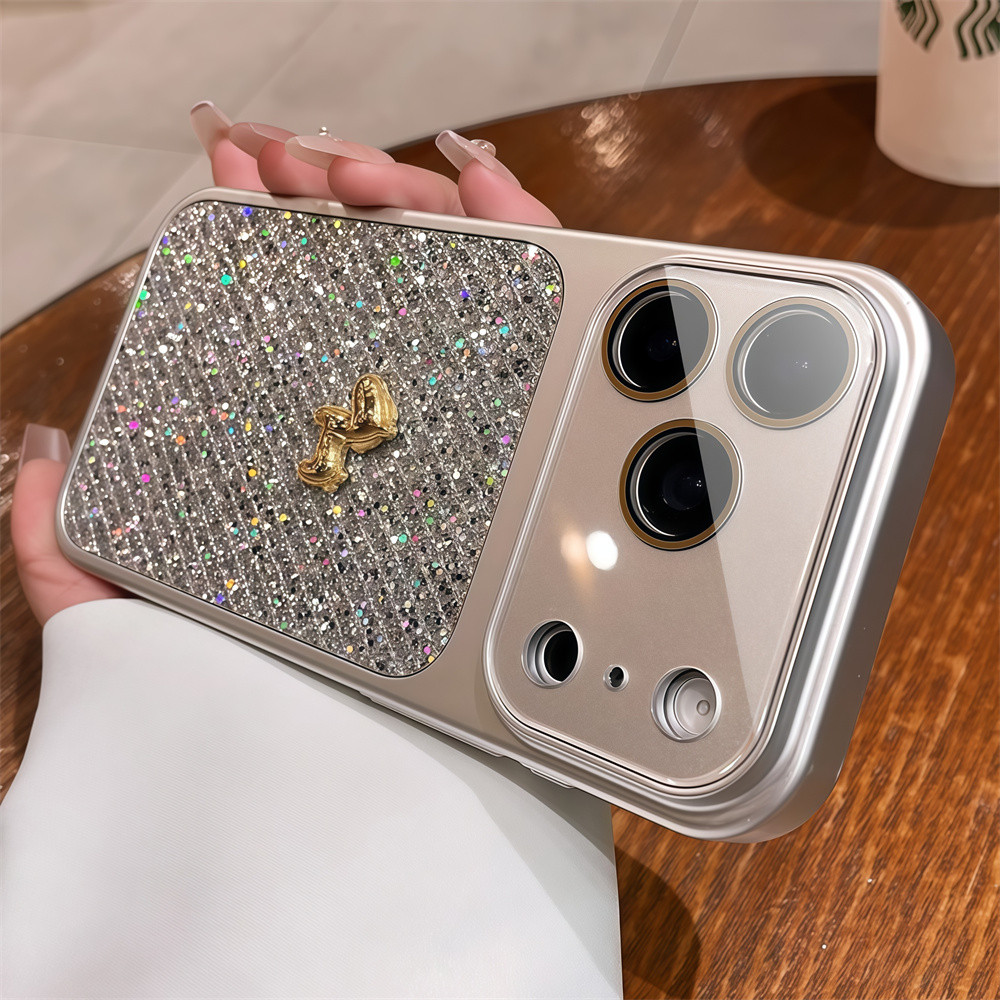 Ốp điện thoại lưới kim cương lấp lánh thời trang cho iPhone 17 Pro Max 13 14 15 16 pro max Bao gồm bảo vệ ống kính máy ảnh vỏ mềm Vỏ bảo vệ vỏ điện thoại