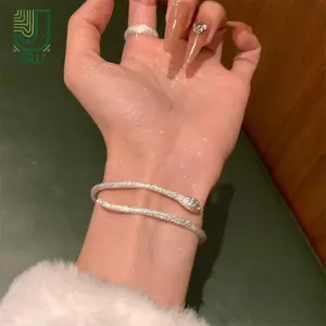 Vòng Tay Rắn Màu Bạc Lắc Tay Cho Nữ Thời Trang Cá Tính Đơn Giản Có Thể Điều Chỉnh Vòng Tay Trang Sức Cưới Quà Tặng Sinh Nhật
