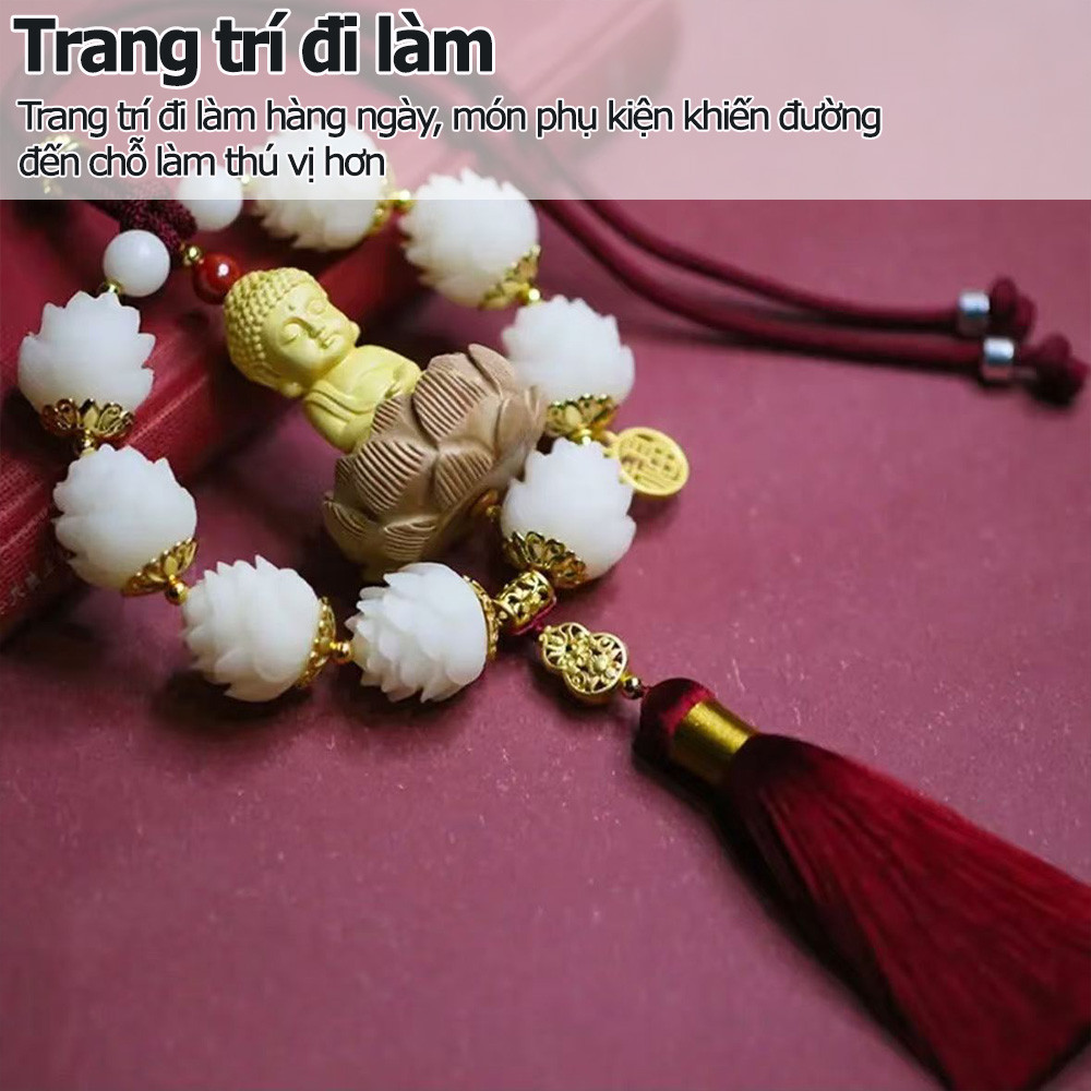Mặt dây chuyền ô tô tượng phật bồ đề phù hộ cho gương chiếu hậu ô tô mặt dây chuyền ý nghĩa bình an