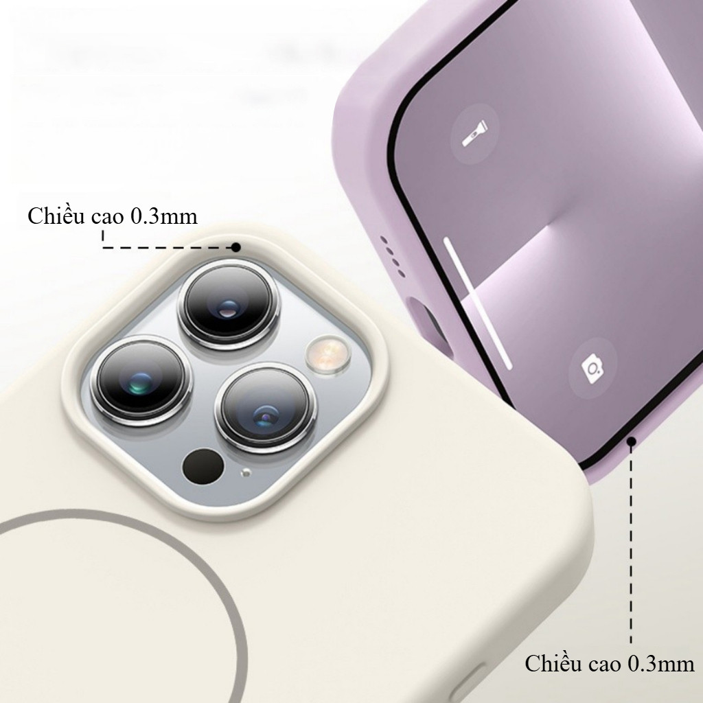 Ốp lưng silicone từ tính chống sốc cho iPhone 17 Air 16 15 14 13 12 Pro Max 11 kèm dây đeo