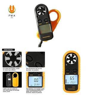 Máy đo tốc độ gió LCD Mini Máy đo lưu lượng vận tốc không khí Nhiệt kế máy đo tốc độ kỹ thuật số