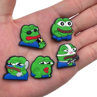 Set Charm Ếch Pepe Meme Mini Cute – Charm 16 Biểu Cảm Ếch Xanh Lầy Lội Hài Hước Gắn Dép Trang Trí siêu cute ngộ nghĩnh