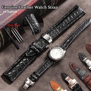12-24mm Hạt Cá Sấu Da Thật Chính Hãng Dây Đeo Đồng Hồ Da Bò Bền Da Dây Đeo Đồng Hồ Nam Nữ Thay Thế Dây Đeo Đồng Hồ Đeo Tay