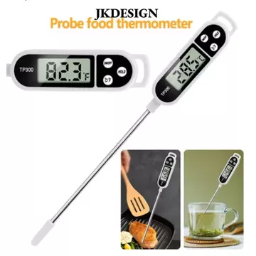 Nhiệt kế thực phẩm kỹ thuật số JKDESIGN, Nhiệt kế thịt đọc tức thì đầu dò dài, Phạm vi nhiệt độ -50°C đến + 300°C Màn hình hiển thị đèn nền chống nước Nhiệt kế nhà bếp điện tử Chất lỏng
