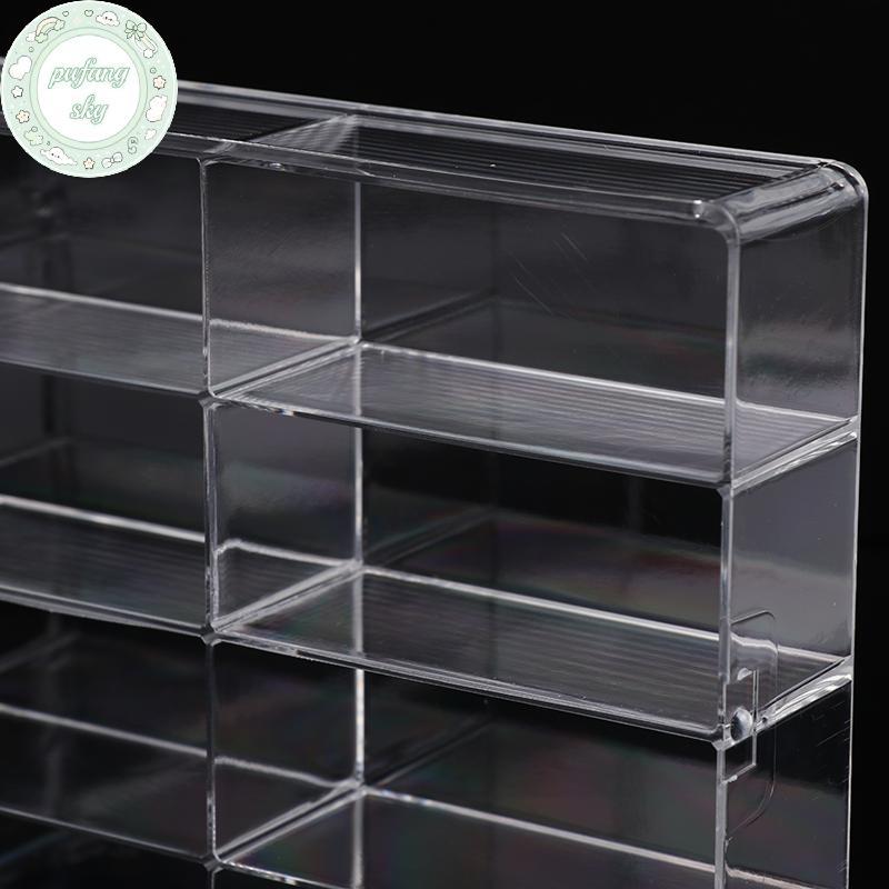 PUSKY 1 Cái Chống Bụi Xe Chống Đấm Dính Tường Trong Suốt Hộp Bảo Quản 1: 64 Acrylic Xe Hiển Thị Hộp Cho Xe Mô Hình Tủ Đồ Chơi Ra VN