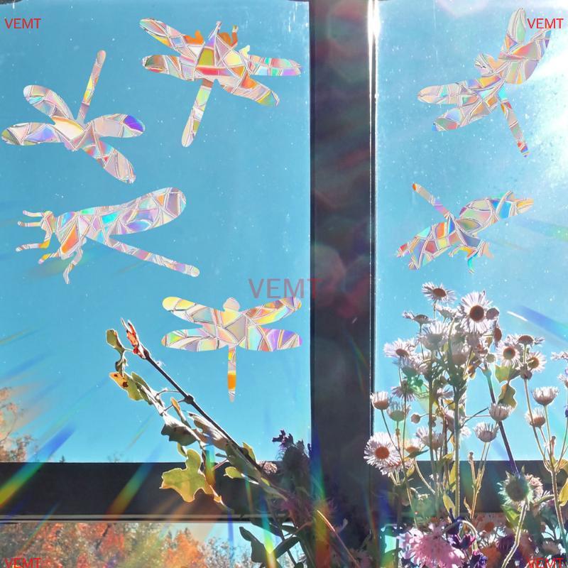 [VG] Rainbow Maker Sun Catcher Wall Stiers Cat Bird Star Mushroom Moon Sun DIY Window Glass Tĩnh điện Lăng kính Stier MỚI