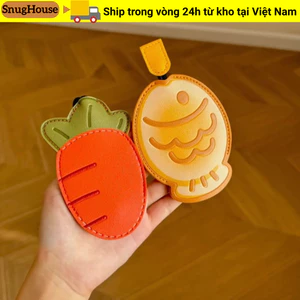 Túi chìa khóa SNUGHOUSE, Túi chìa khóa kéo bằng da PU đa chức năng, Xe máy chìa khóa ô tô công suất lớn đa năng dễ thương
