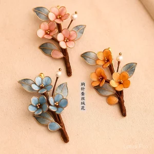 Mẫu mới handmade trâm cài áo từ lụa nhung hoa, phong cách cổ điển, phù hợp làm corsage độc đáo