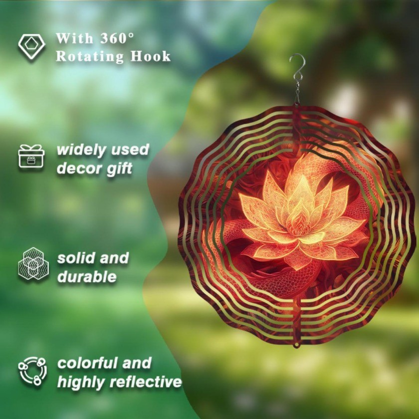 CIFbuy Chuông gió Mandala Spinner Trang trí sân vườn ngoài trời Treo trang trí cho sân nhà