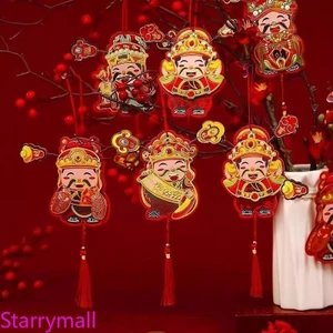 Mới 3D Thần Tài Trang Trí Từ Tính Dễ Thương Lắc Tai Mạ Vàng Miếng Dán Cho Tết Nguyên Đán
