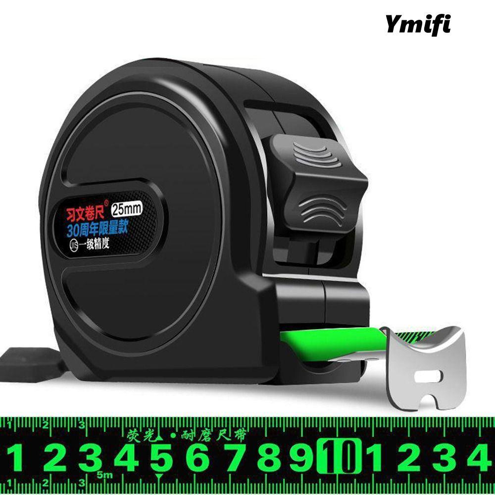Thước băng YMIFI, Băng đo chống rơi bằng thép huỳnh quang, Thước đo 5 / 7.5 / 10M Tự khóa Bàn làm việc chống mài mòn Dụng cụ quy tắc DIY