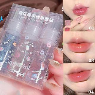 1 / 3 Cái / hộp Trong Suốt Lấp Lánh Son Bóng Bộ Nước Trong Suốt Lip Glaze Kem Dưỡng Ẩm Đổi Màu Dầu Môi Jelly Gương Son Môi