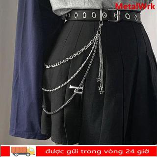 Dây chuyền và thắt lưng hợp kim kim loại Gothic, phong cách thời trang nữ dành cho quần jeans