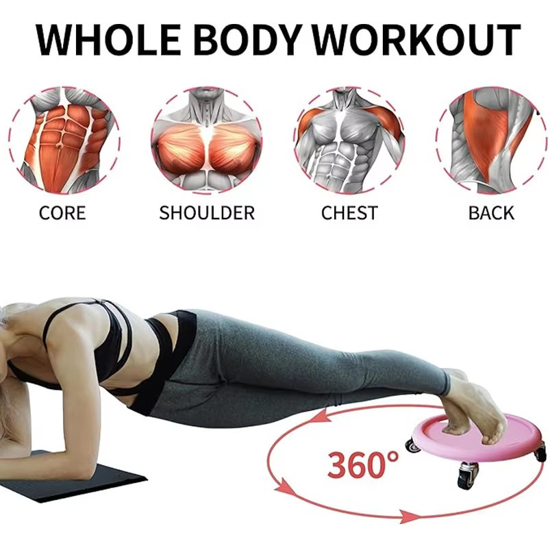Dụng Cụ Tập Bụng Đa Năng 4 Bánh Trượt 360 Độ, Tập Cơ Bụng, Cơ Đùi, Phục Hồi Chức Năng, Đĩa Trượt Gym