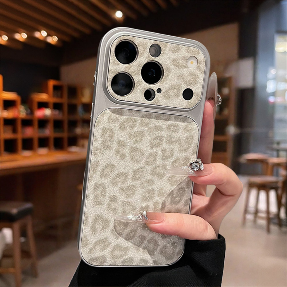 Ốp Điện Thoại In Hình Flash Da Báo Thời Trang Cho iPhone 17 Pro Max 13 14 15 16 Pro Max Bao Gồm Bảo Vệ Ống Kính Máy Ảnh Vỏ Mềm Vỏ Điện Thoại Vỏ Bảo Vệ