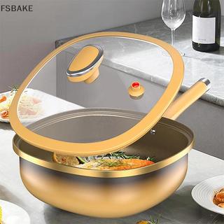 [FSBAKE] Nồi chống dính bằng hợp kim titan có nắp Chảo rán chống dính Chảo titan để nấu ăn với tay cầm giữ mát tiện dụng để nấu nướng nướng KCB