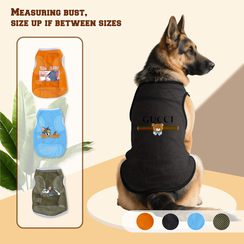 Áo vest chó lớn (3XL-6XL), có Tom, Jerry, in hình gấu bông. Phong cách chui đầu, có sẵn 4 màu. Thoải mái, thoáng khí, có thể giặt được bằng máy và phù hợp với tất cả các giống chó lớn.